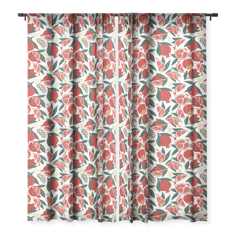 Avenie Pomegranates Pattern Sheer Non Repeat
