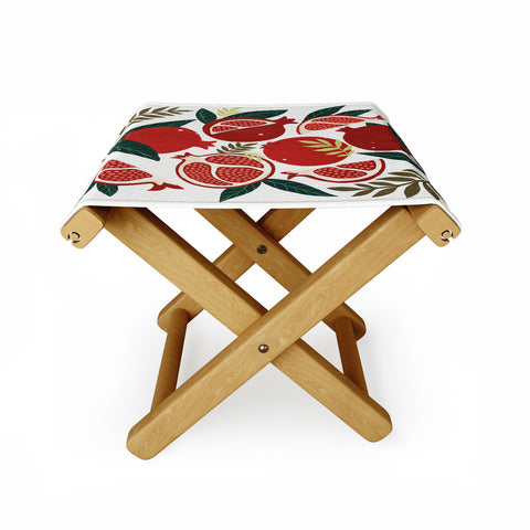 Avenie Pomegranates Pattern Folding Stool