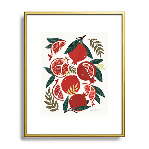 Avenie Pomegranates Pattern Metal Framed Art Print