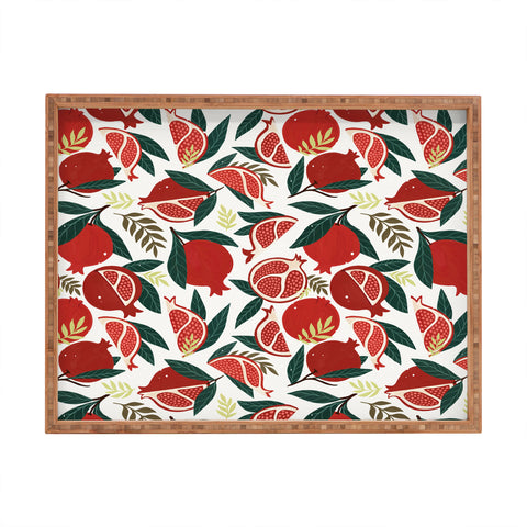 Avenie Pomegranates Pattern Rectangular Tray
