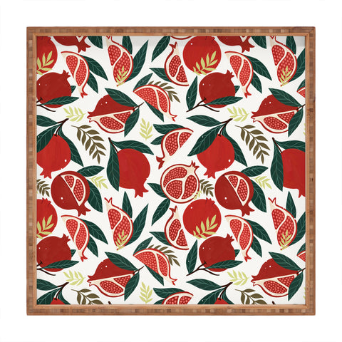 Avenie Pomegranates Pattern Square Tray
