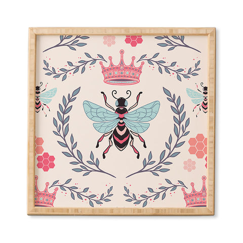 Avenie Queen Bee Coral Framed Wall Art