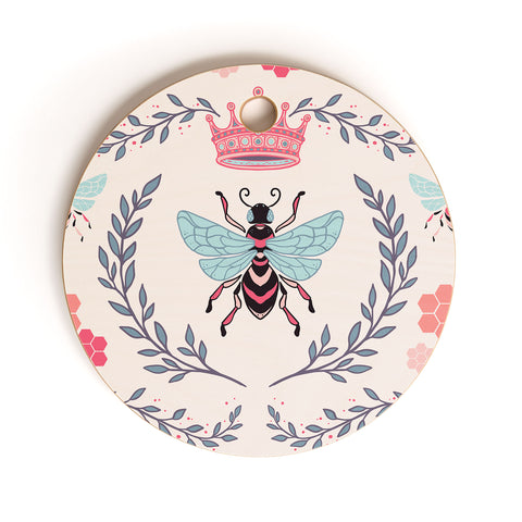 Avenie Queen Bee Coral Cutting Board Round
