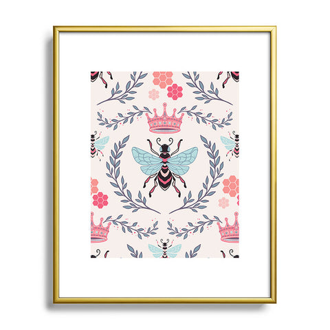 Avenie Queen Bee Coral Metal Framed Art Print