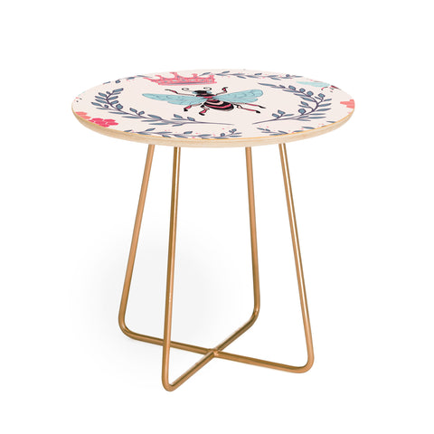 Avenie Queen Bee Coral Round Side Table