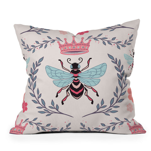 Avenie Queen Bee Coral Throw Pillow