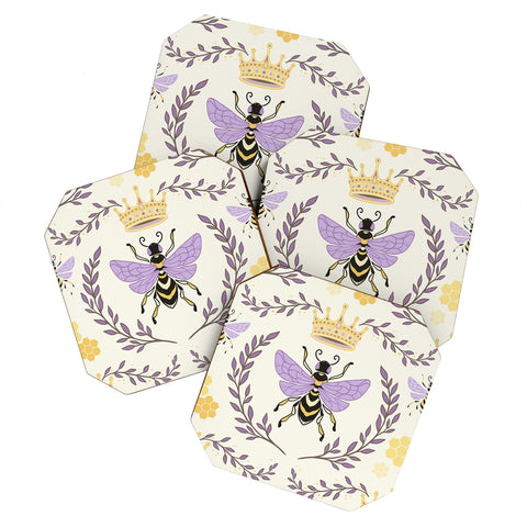 Avenie Queen Bee Lavender Coaster Set