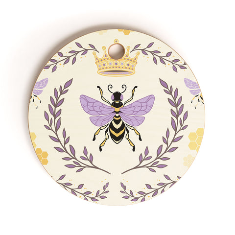 Avenie Queen Bee Lavender Cutting Board Round