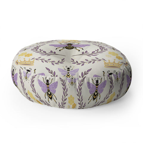 Avenie Queen Bee Lavender Floor Pillow Round