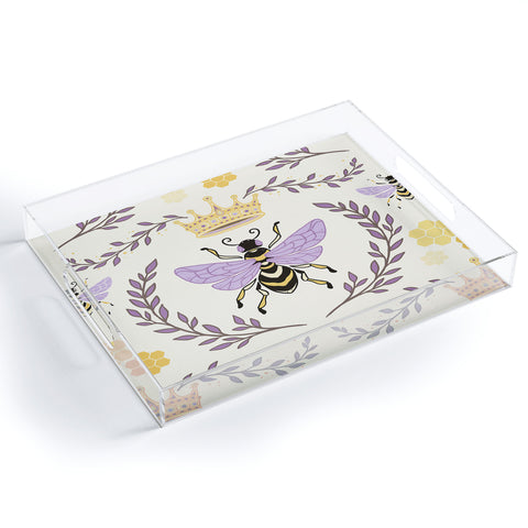 Avenie Queen Bee Lavender Acrylic Tray