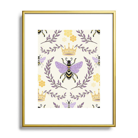 Avenie Queen Bee Lavender Metal Framed Art Print