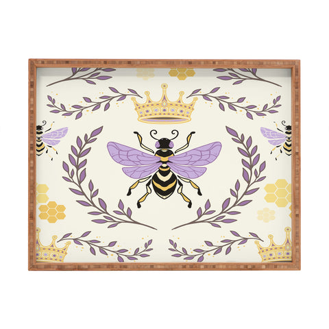 Avenie Queen Bee Lavender Rectangular Tray