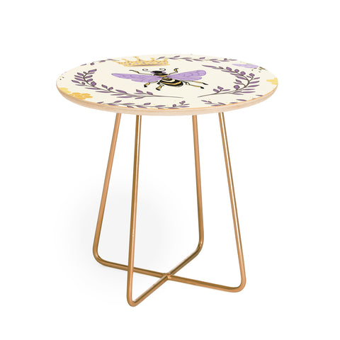Avenie Queen Bee Lavender Round Side Table