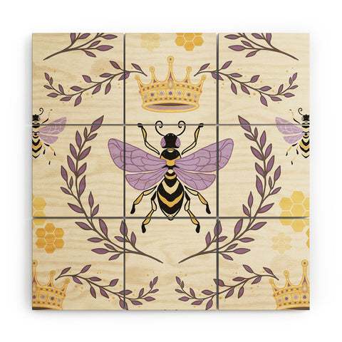 Avenie Queen Bee Lavender Wood Wall Mural