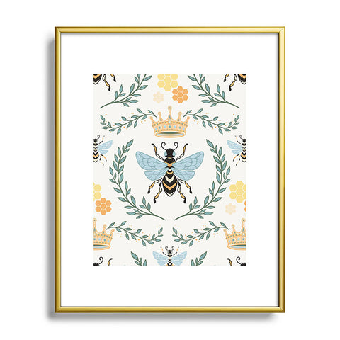Avenie Queen Bee with Crown Metal Framed Art Print