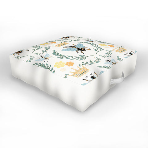 Avenie Queen Bee with Crown Outdoor Floor Cushion