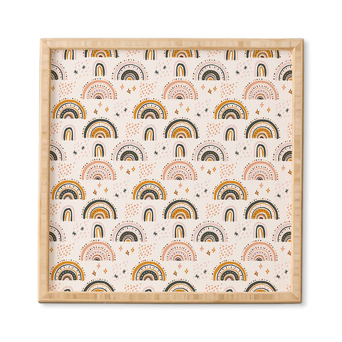 Avenie Rainy Day Rainbow Pattern Framed Wall Art