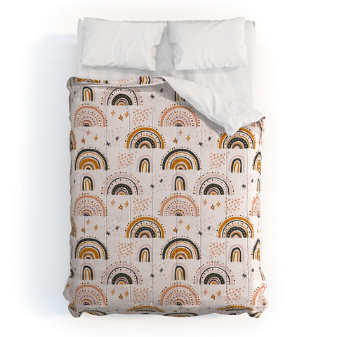 Avenie Rainy Day Rainbow Pattern Comforter