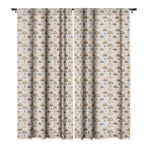Avenie Rainy Day Rainbow Pattern Blackout Window Curtain