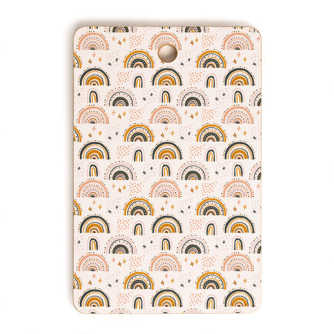 Avenie Rainy Day Rainbow Pattern Cutting Board Rectangle