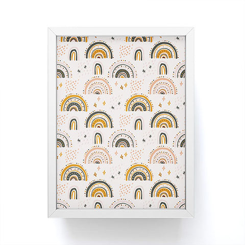 Avenie Rainy Day Rainbow Pattern Framed Mini Art Print