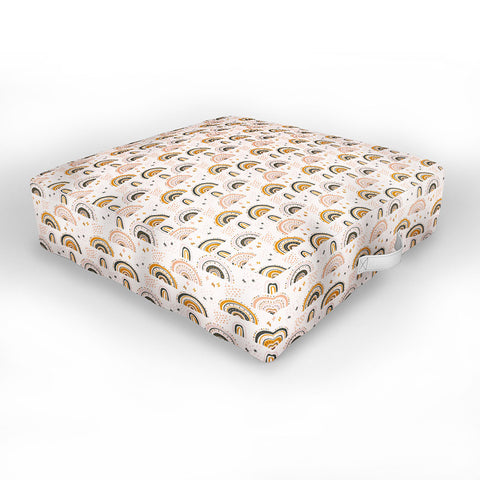 Avenie Rainy Day Rainbow Pattern Outdoor Floor Cushion