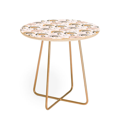 Avenie Rainy Day Rainbow Pattern Round Side Table