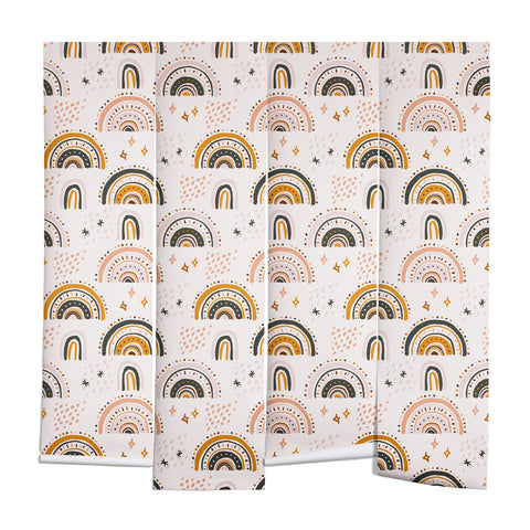 Avenie Rainy Day Rainbow Pattern Wall Mural