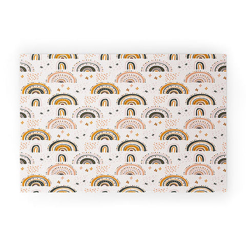 Avenie Rainy Day Rainbow Pattern Welcome Mat