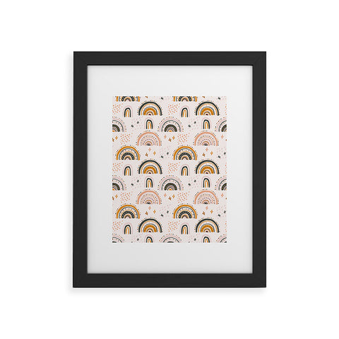 Avenie Rainy Day Rainbow Pattern Framed Art Print