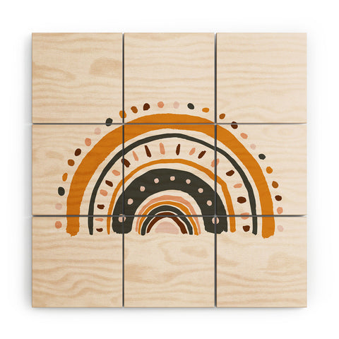 Avenie Rainy Day Rainbow Wood Wall Mural