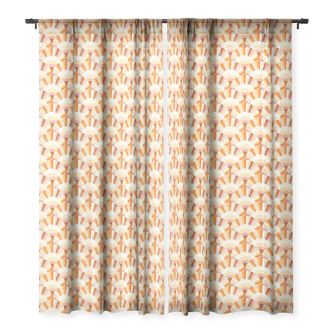 Avenie Retro Summer Sunshine Sheer Window Curtain