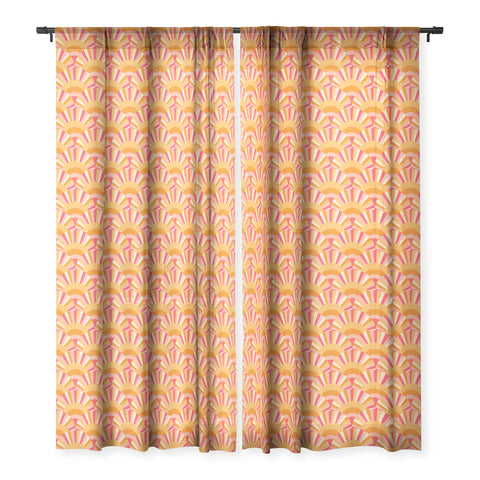 Avenie Retro Summer Sweet Sunshine Sheer Window Curtain