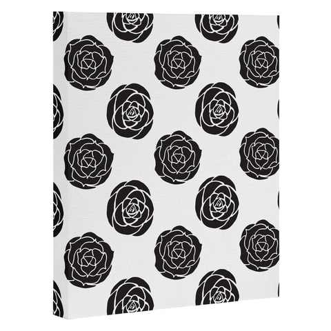 Avenie Roses Black and White Art Canvas