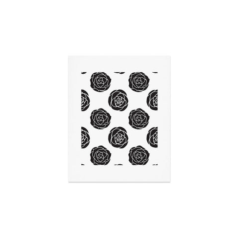 Avenie Roses Black and White Art Print