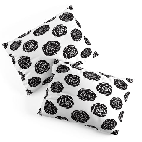Avenie Roses Black and White Pillow Shams