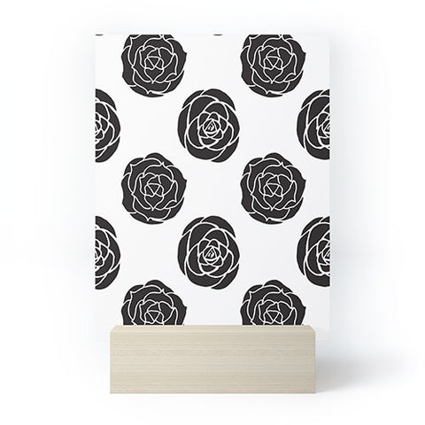 Avenie Roses Black and White Mini Art Print
