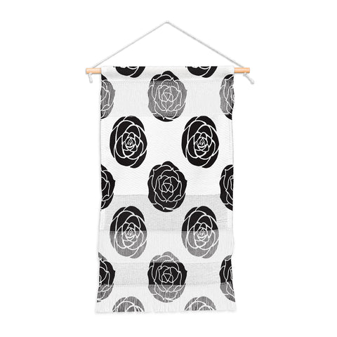Avenie Roses Black and White Wall Hanging Portrait