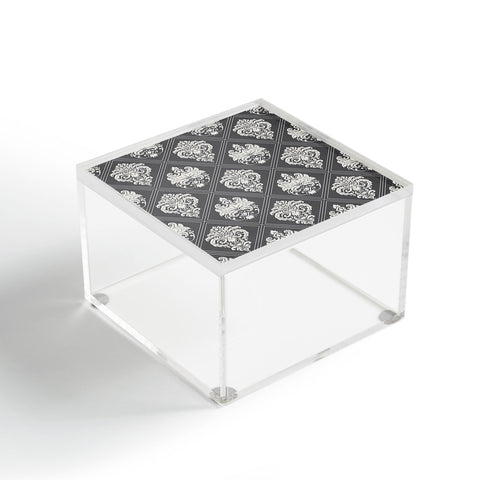 Avenie Royal Damask Grey Acrylic Box