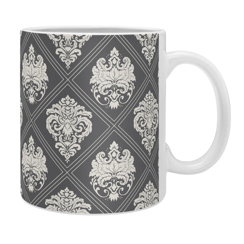 Avenie Royal Damask Grey Coffee Mug