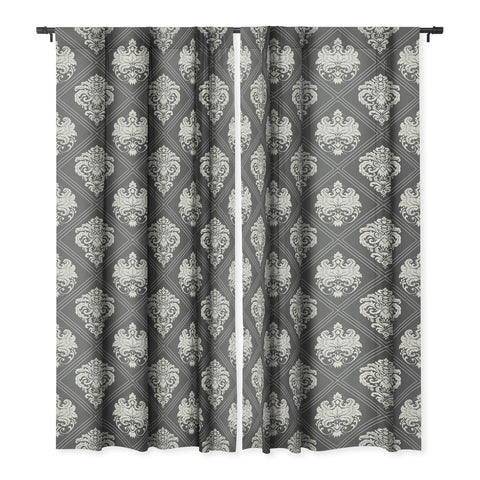 Avenie Royal Damask Grey Blackout Non Repeat