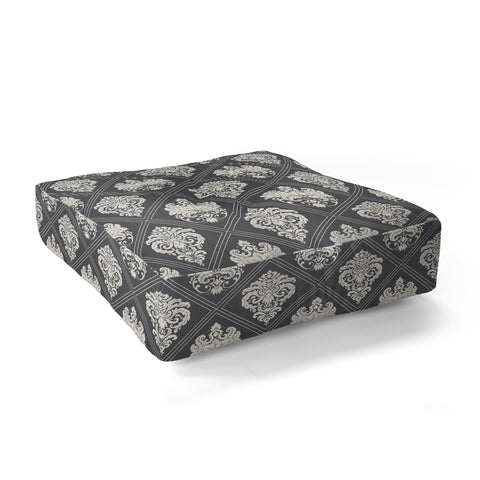 Avenie Royal Damask Grey Floor Pillow Square