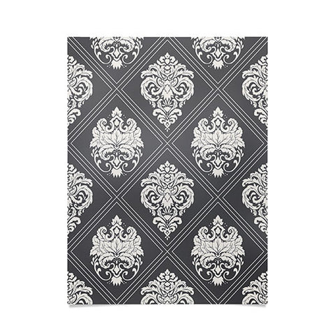 Avenie Royal Damask Grey Poster