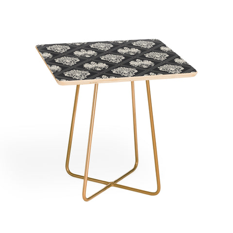Avenie Royal Damask Grey Side Table