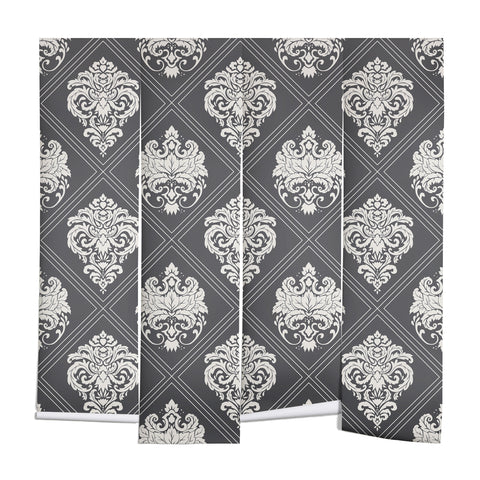 Avenie Royal Damask Grey Wall Mural