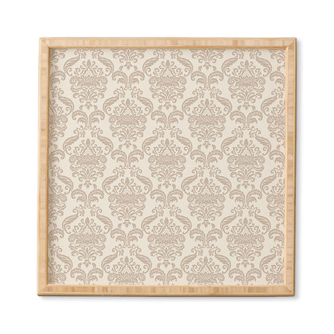 Avenie Royal Floral Damask Neutral Framed Wall Art