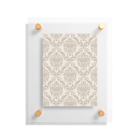 Avenie Royal Floral Damask Neutral Floating Acrylic Print