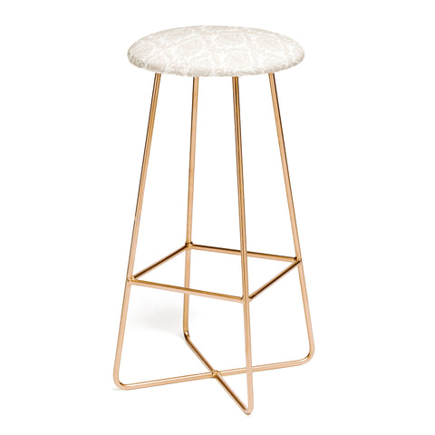 Avenie Royal Floral Damask Neutral Bar Stool