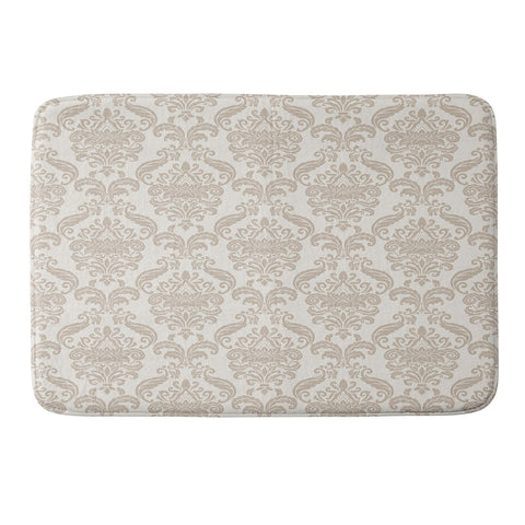 Avenie Royal Floral Damask Neutral Memory Foam Bath Mat