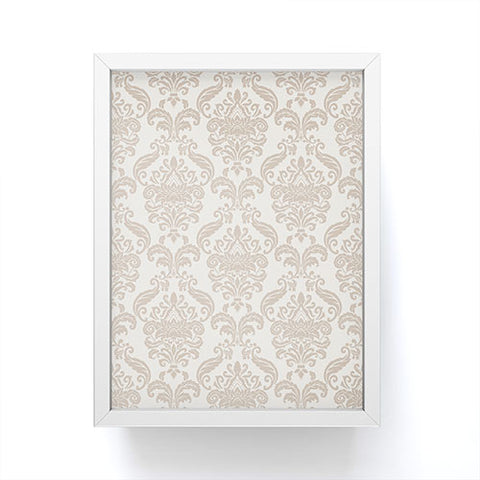 Avenie Royal Floral Damask Neutral Framed Mini Art Print